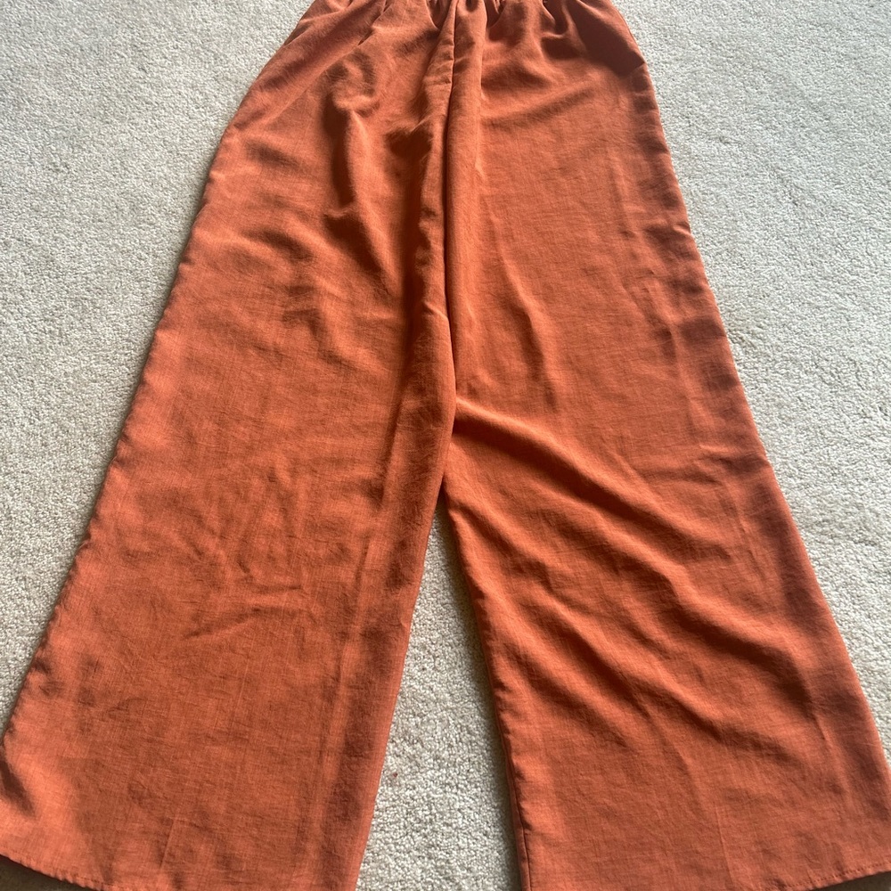 SHEIN Burnt Orange Flowy Pants